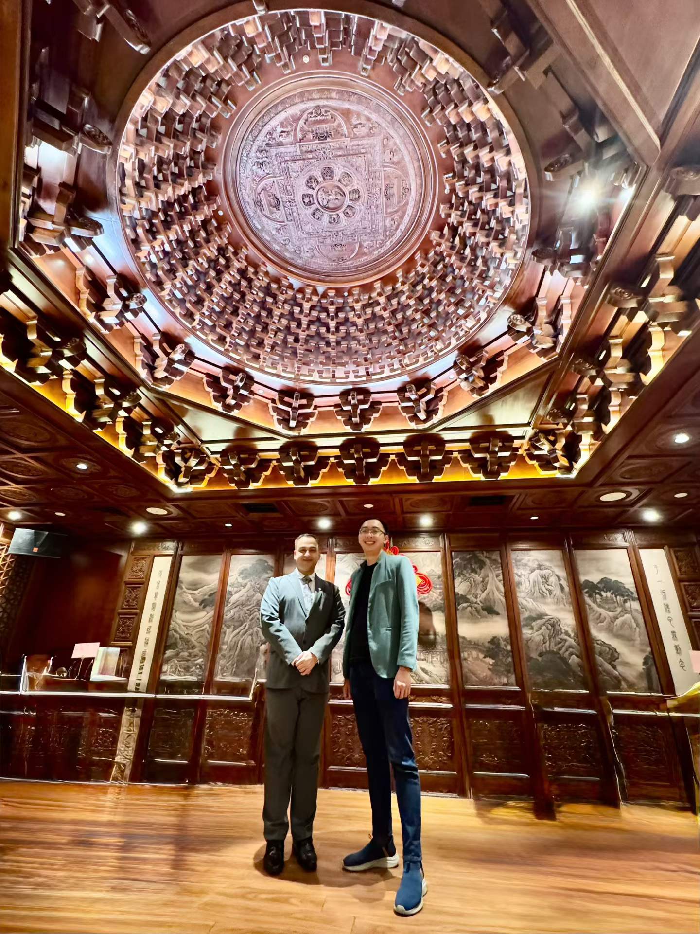 With a colleague at the conference dinner venue
